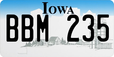 IA license plate BBM235