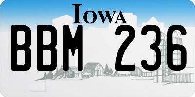 IA license plate BBM236