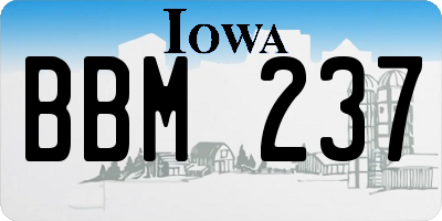 IA license plate BBM237