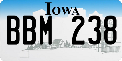 IA license plate BBM238