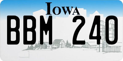 IA license plate BBM240