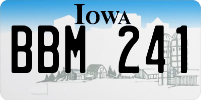 IA license plate BBM241