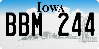 IA license plate BBM244