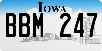 IA license plate BBM247