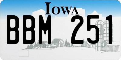 IA license plate BBM251