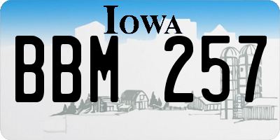 IA license plate BBM257
