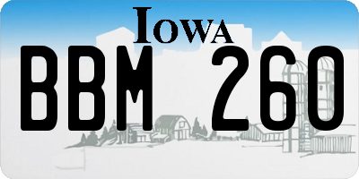 IA license plate BBM260