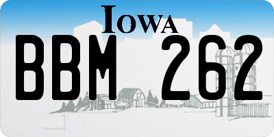 IA license plate BBM262