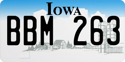 IA license plate BBM263