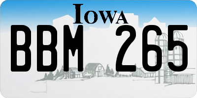 IA license plate BBM265