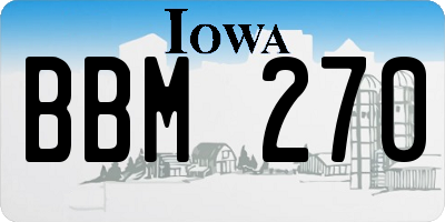 IA license plate BBM270
