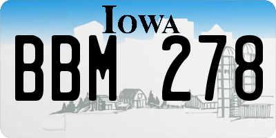 IA license plate BBM278