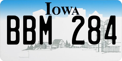 IA license plate BBM284