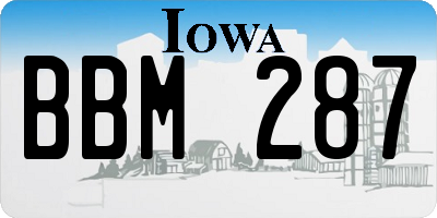 IA license plate BBM287