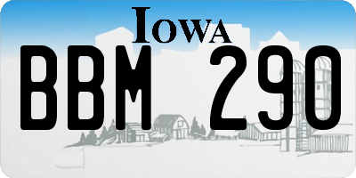 IA license plate BBM290