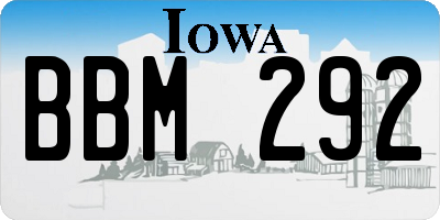 IA license plate BBM292