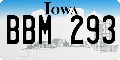 IA license plate BBM293