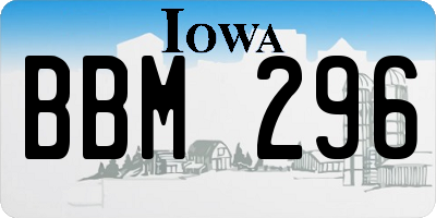 IA license plate BBM296