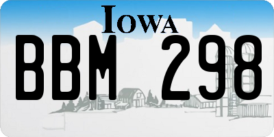 IA license plate BBM298