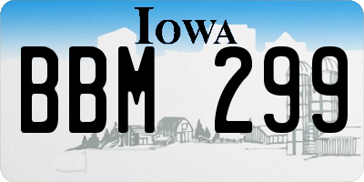 IA license plate BBM299
