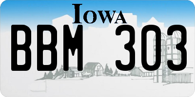 IA license plate BBM303