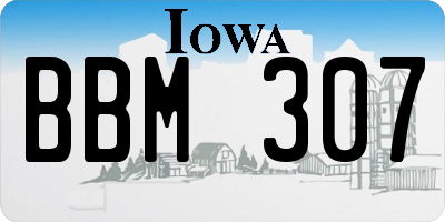 IA license plate BBM307