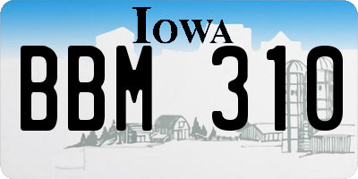 IA license plate BBM310