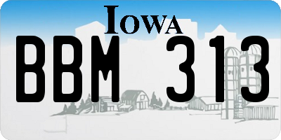 IA license plate BBM313