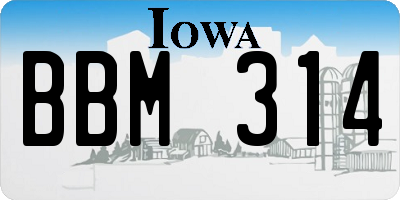 IA license plate BBM314