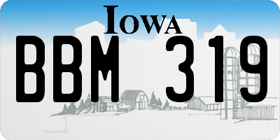 IA license plate BBM319