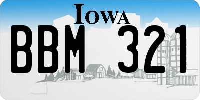 IA license plate BBM321