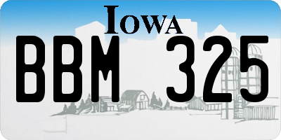 IA license plate BBM325