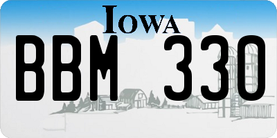 IA license plate BBM330