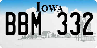 IA license plate BBM332