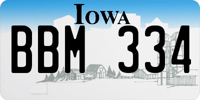 IA license plate BBM334