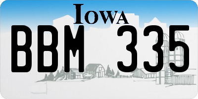 IA license plate BBM335