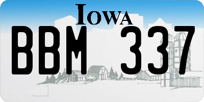IA license plate BBM337