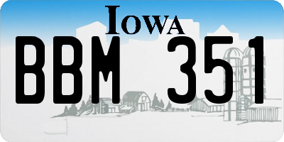 IA license plate BBM351