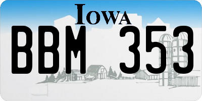 IA license plate BBM353