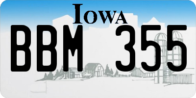 IA license plate BBM355