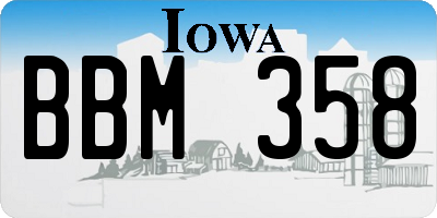 IA license plate BBM358