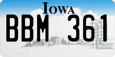 IA license plate BBM361