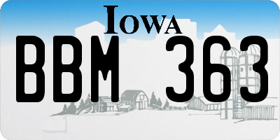 IA license plate BBM363