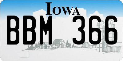 IA license plate BBM366