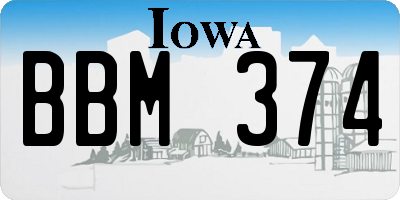 IA license plate BBM374