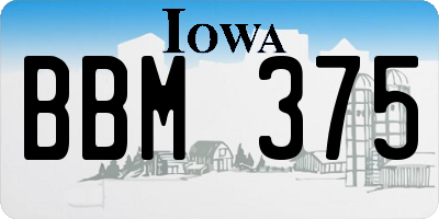 IA license plate BBM375