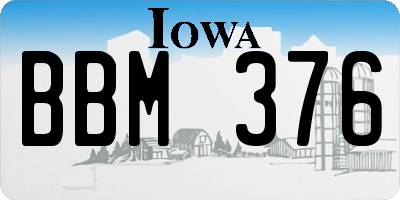 IA license plate BBM376
