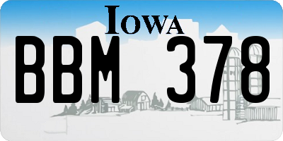 IA license plate BBM378