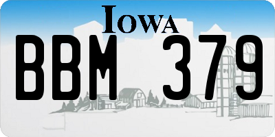 IA license plate BBM379