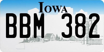 IA license plate BBM382